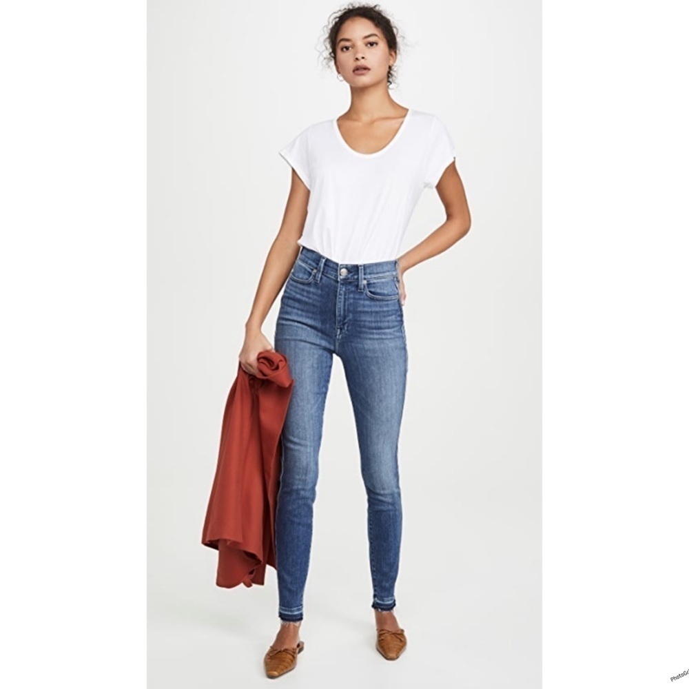 AYR THE RISER HIGH WAITED SKINNY JEANS IN NEON JUPITER BLUE SIZE 24